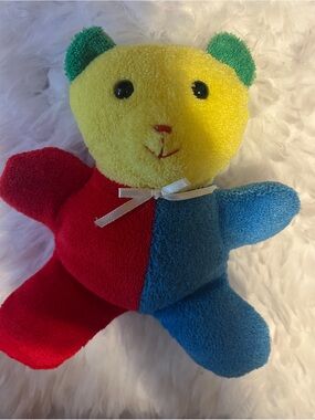 Eden Color-Block Plush Teddy Bear Toy - Yellow, Red, Blue